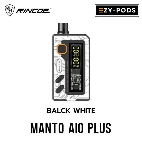 Rincoe Manto Aio Plus สี Black White พอตบุหรี่ไฟฟ้า