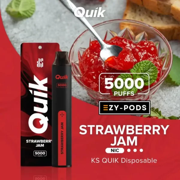 KS Quik 5000 คำ กลิ่น Strawberry Jam พอตใช้แล้วทิ้ง